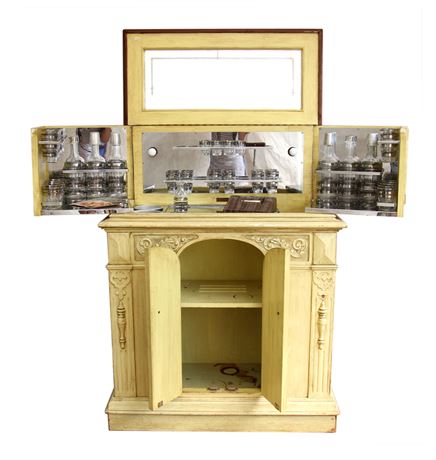 1937 Philco Radiobar Bar Cabinet With Original Federal Glassware and Decanters